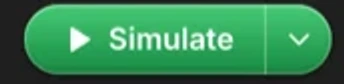 The green run split button reading Simulate, with a chevron beside it for choosing the mode.