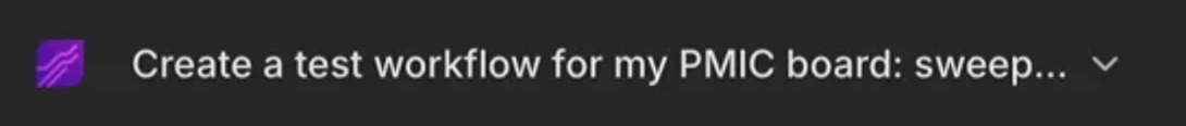 The left of the builder toolbar: the TestFlow mark, the project name, and a chevron that opens the project menu.